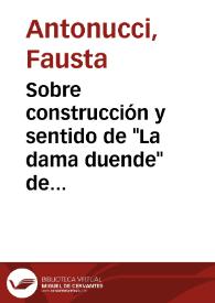 Sobre construcción y sentido de 'La dama duende' de Calderón