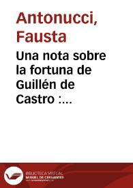 Una nota sobre la fortuna de Guillén de Castro : secuencias de 