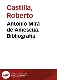 Antonio Mira de Amescua. Bibliografía