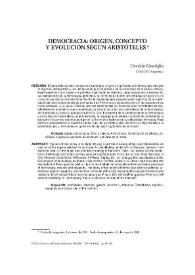 Democracia : origen, concepto y evolución según Aristóteles