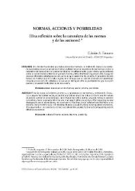 Normas, acciones y posibilidad (Una reflexión sobre la naturaleza de las normas y de las acciones)