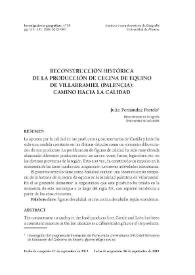 Reconstrucción histórica de la producción de cecina de equino de Villarramiel (Palencia)