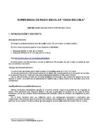 Experiencia de radio escolar 'Onda Escuela'