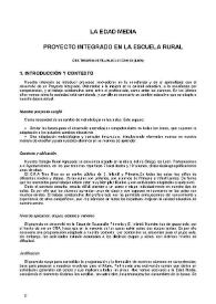 La Edad Media. Proyecto integrado en la escuela rural