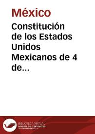 Constitución de los Estados Unidos Mexicanos de 4 de octubre de 1824