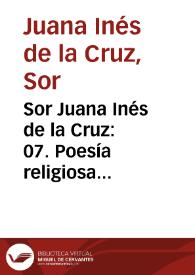 Sor Juana Inés de la Cruz: 07. Poesía religiosa concepción 1689, Villancicos