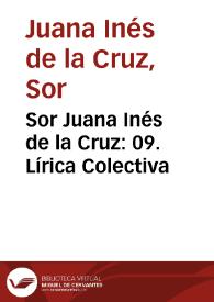 Sor Juana Inés de la Cruz: 09. Lírica Colectiva