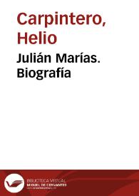 Julián Marías. Biografía