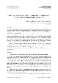 Procesos actuales y perspectivas para el transporte ferroviario de viajeros en Andalucía