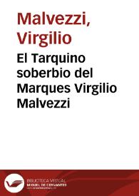 El Tarquino soberbio del Marques Virgilio Malvezzi