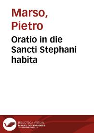 Oratio in die Sancti Stephani habita
