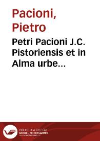 Petri Pacioni J.C. Pistoriensis et in Alma urbe advocati, De locatione, et conductione tractatus
