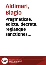 Pragmaticae, edicta, decreta, regiaeque sanctiones regni Neapolitani