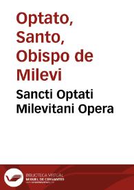 Sancti Optati Milevitani Opera