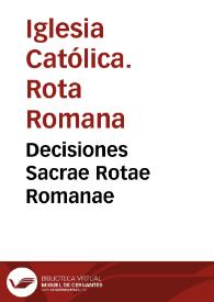 Decisiones Sacrae Rotae Romanae