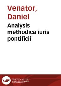 Analysis methodica iuris pontificii