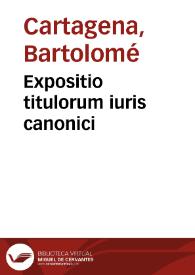 Expositio titulorum iuris canonici