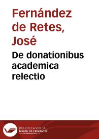 De donationibus academica relectio