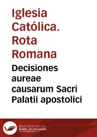 Decisiones aureae causarum Sacri Palatii apostolici