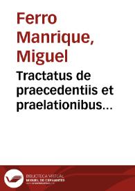 Tractatus de praecedentiis et praelationibus ecclesiasticis