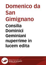 Consilia Dominici Geminiani nuperrime in lucem edita