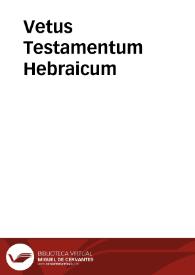 Vetus Testamentum Hebraicum