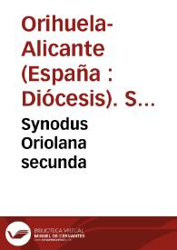 Synodus Oriolana secunda