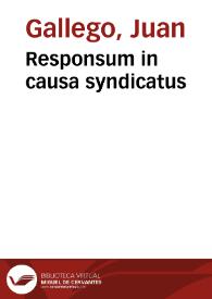 Responsum in causa syndicatus