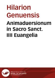 Animaduersionum in Sacro Sanct. IIII Euangelia