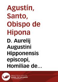 D. Aurelij Augustini Hipponensis episcopi, Homiliae de tempore