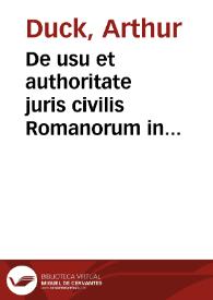 De usu et authoritate juris civilis Romanorum in dominiis principum christianorum