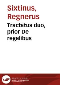 Tractatus duo, prior De regalibus