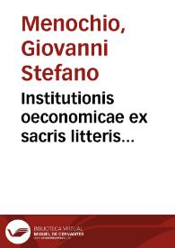 Institutionis oeconomicae ex sacris litteris depromptae libri duo