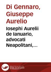 Iosephi Aurelii de Ianuario, advocati Neapolitani, Respublica iurisconsultorum