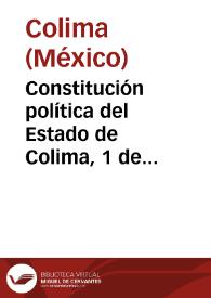 Constitución política del Estado de Colima, 1 de septiembre de 1917