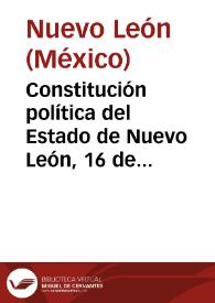 Constitución política del Estado de Nuevo León, 16 de diciembre de 1917