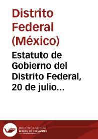 Estatuto de Gobierno del Distrito Federal, 20 de julio de 1994