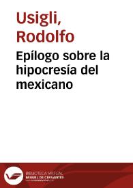 Epílogo sobre la hipocresía del mexicano
