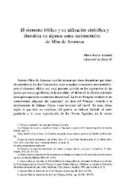 El elemento bíblico y su utilización simbólica y dramática en algunos autos sacramentales de Mira de Amescua