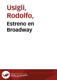 Estreno en Broadway