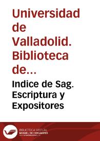 Indice de Sag. Escriptura y Expositores