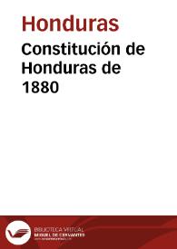Constitución de Honduras de 1880