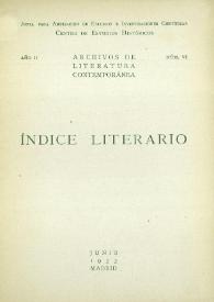 Archivos de Literatura Contemporánea. Índice Literario. Año II, núm. VI, junio 1933