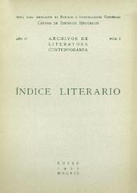Archivos de Literatura Contemporánea. Índice Literario. Año IV, núm. I, enero 1935