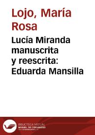 Lucía Miranda manuscrita y reescrita: Eduarda Mansilla