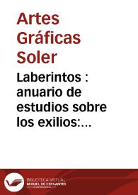 Laberintos [Texto impreso]: anuario de estudios sobre los exilios. Año 2010, 12