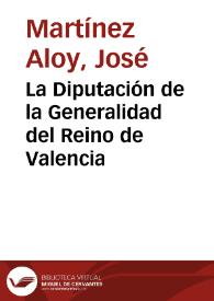 La Diputación de la Generalidad del Reino de Valencia