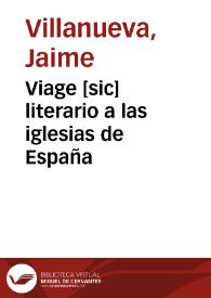 Viage [sic] literario a las iglesias de España
