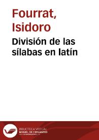 División de las sílabas en latín