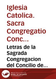 Letras de la Sagrada Congregacion del Concilio de orden de N.SS.P. y ...  Clemente XII, que amonestan à todos los Eclesiasticos à que hagan una vez...